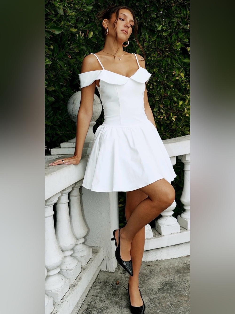 Princess Polly Streetlights Off Shoulder Mini Dress White